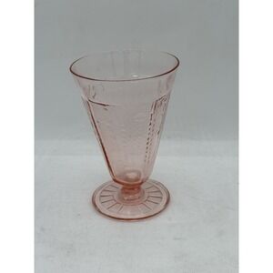 Anchor Hocking Glass MAYFAIR Open Rose Pink 5-1/2" Footed Water Tumbler Perfect